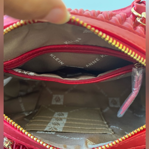 NWT Anne Klein Crimson Red quilted purse. This will surely make heads turn. - Picture 7 of 9